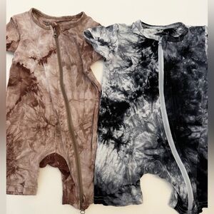 Jimonda tie dyed 2 way zipper bamboo  pjs bundle size 3-6 months